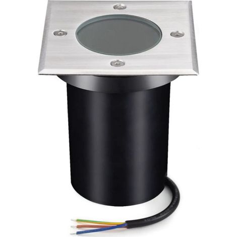Spot encastrable de sol pour GU10 230 V - Spot extérieur IP67 utilisable en carré et brossé - Câble préinstallé (1/4)