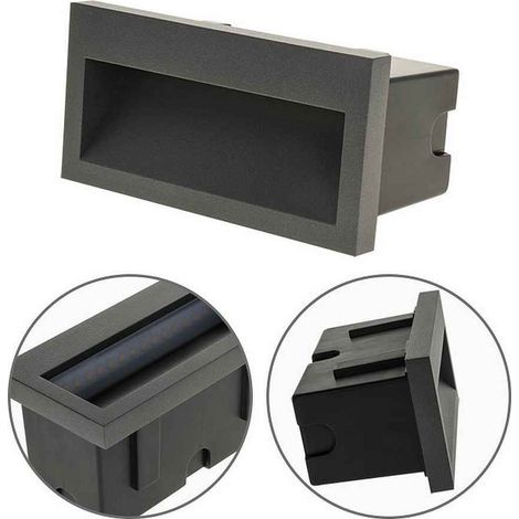 Aplique Empotrable MUSTANG retangular IP54 1x3W LED 50lm 3000K L.14xAn.7xAl.7cm Antracita