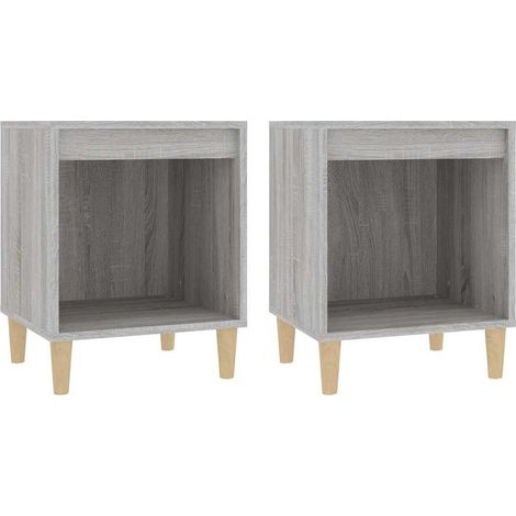 Maison Exclusive - Mesitas de noche 2 unidades gris Sonoma 40x35x (1/5)