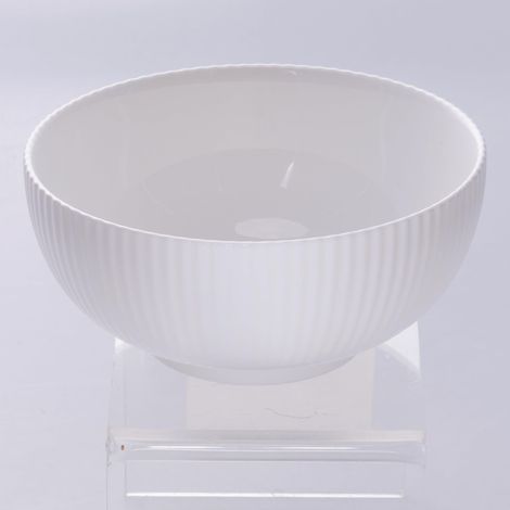 Lot de 6 bols en verre opale 15 cm, surface travaillée, blanc