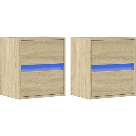 Mobile TV da parete scaffale multimediale credenza TV sala da pranzo soggiorno camera da letto luci LED 2 pezzi rovere Sonoma 41 x 31 x 45 cm marrone 020029176