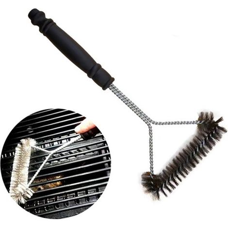 Cepillo para barbacoa, Cepillo de limpieza, Barbacoa, Cepillo para parrilla de acero inoxidable, Cepillo para parrilla, 30 cm (1/5)