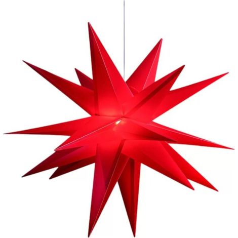Stella Luminosa Rossa Led a 18 punte Luce Bianca