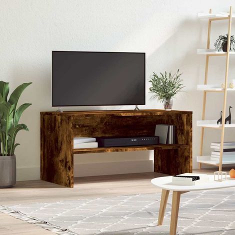 vidaXL TV Cabinet Smoked Oak 80x40x40 cm Engineered Wood (1/5)