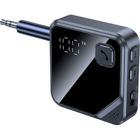 5.4 Stereo Ricevitore/trasmettitore 2 in 1, ingresso AUX da 3,5 mm, con schermo LCD e indicatore del volume della batteria, per musica in auto e (1/2)