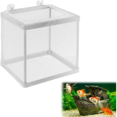 Boîte D'Élevage De Poissons, Filet D'Élevage Aquarium, Boîte D'isolation pour Aquarium, avec 4 Ventouses, Incubateur de Poissons D'aquarium pour Poisson Réservoir, 16 14 15CM (1/5)