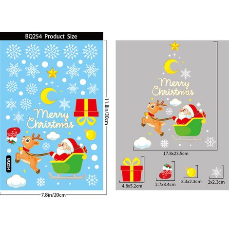 Nouveaux autocollants de Noël, décorations de Noël, stickers pour vitres, électricité statique, sapin de Noël, vieil homme, renne, autocollants pour portes