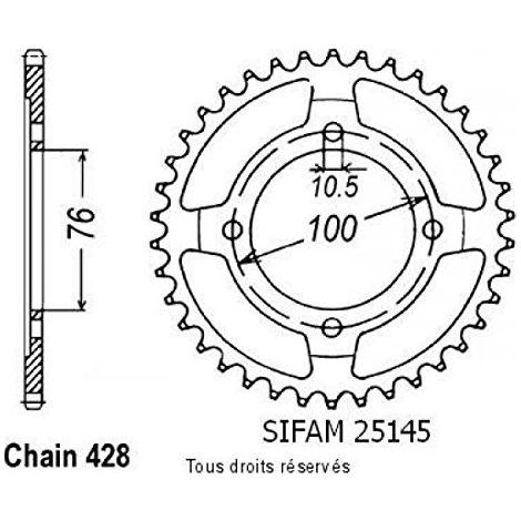 COURONNE VL 125 INTRUDER 00-01 DIVERS 25145CZ56