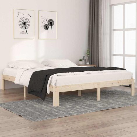 vidaXL Giroletto in Legno Massello di Pino 160x200 cm (1/5)
