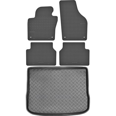 Ensemble de tapis de sol en caoutchouc pour Volkswagen Tiguan I SUV (2007-2013) + tapis de coffre