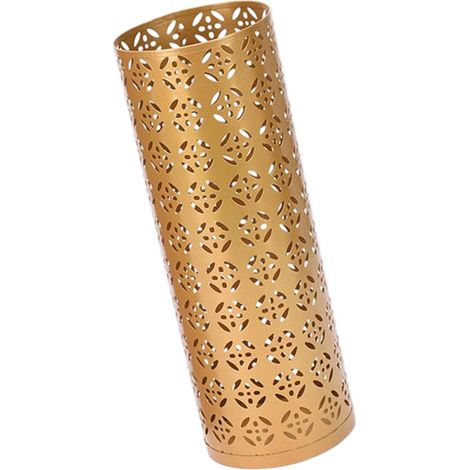 Portaombrelli in metallo con medaglione decorativo color oro.