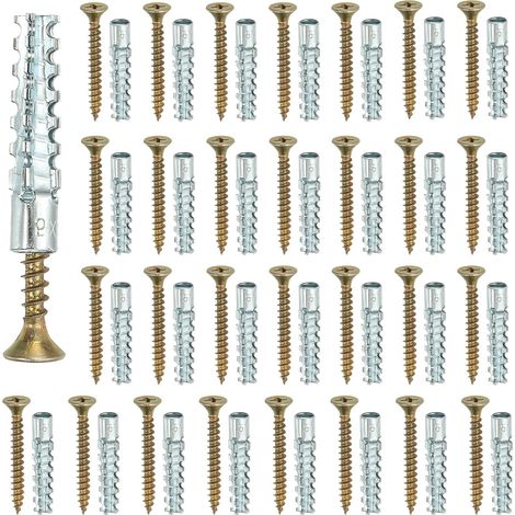30 Pcs Cheville Pour Plaque De Plâtre Mur Creux Argenté 5 x 30mm (1/5)