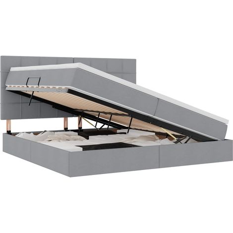 Maison Exclusive - LED-Speicherbett mit Matratze Hellgrau 200 x 2 (1/5)