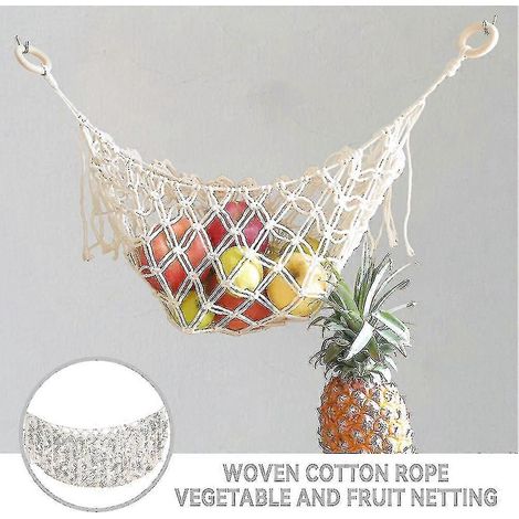 Hamac de rangement pour fruits et légumes, gain de place, tissé à la main, décoration de cuisine (1/5)