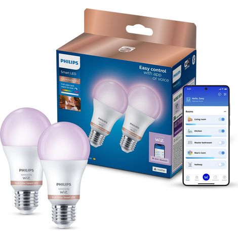 Ampoule connectée LED RGB A60, Culot E27, Pack de 2 (1/5)