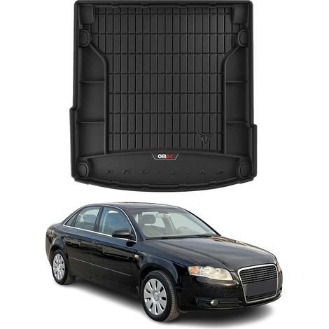 Tapis de Coffre 3D TPE Premium Compatible avec Audi A4 B7 Berline 2005-2008 - Bac de Protection de Coffre Intérieur antidérapant Revêtement de Coffre Bords Hauts pour Voiture Noir