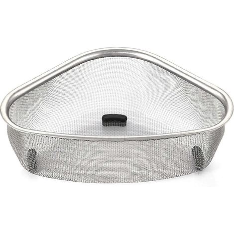 Passoire d'évier, panier égouttoir, organisateur de rangement pour bar, restaurant, maison, portable et durable, filtre à œufs et épluchures de légumes argenté (1/4)