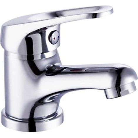 Robinet salle de bain mitigeur de lavabo bas chromé limiteur de débit vidage complet
