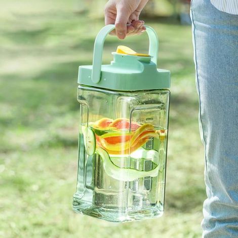 Carafe de réfrigérateur avec robinets - - 3,5 L - Bouilloire froide - Distributeur de boissons - Couvercle étanche (1/5)