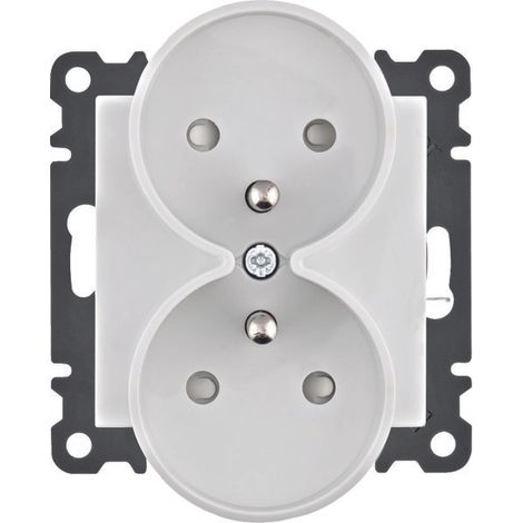 Enchufe doble Lumina con toma de tierra y obturador de contacto, 16A/250VAC, blanco WL1340
