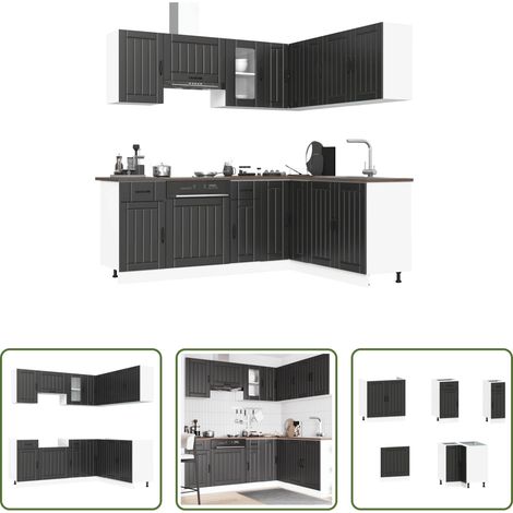 vidaXL Armoires murales - Ensemble d'armoires de cuisine 11 pcs Lucca bois d'ingénierie (1/5)