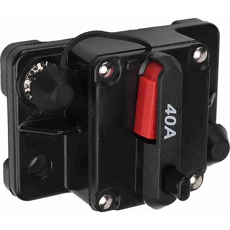 Disjoncteur Réinitialisable, Disjoncteur Stéréo Audio Stéréo en Ligne Réinitialisable 12 V 30 A/40 A/60 Fusible à Récupération Automatique (40A) (1/5)