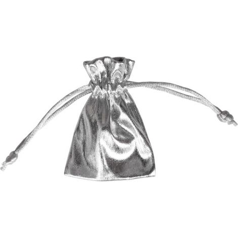 Confezione regalo decorativa in argento, 8x6 cm, borsa per gioielli (1/2)
