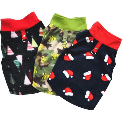 Gilet Polaire Pour Chien - Réversible Plaid Et Sherpa - Sans Manches - Pour Chiens De Petite Taille - Lavable En Machine - 1 Pièce (1/3)