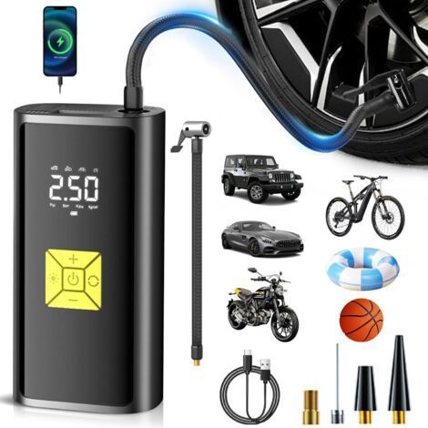 150 PSI Cordless Portable Air Compressor Electric Pump for Bicycle Motorcycle (1/5)