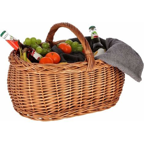 Panier à anses en osier naturel – Spacieux 450x310x230mm – Pour courses et rangement – Base solide pour stabilité optimale-NANOTEH (1/5)