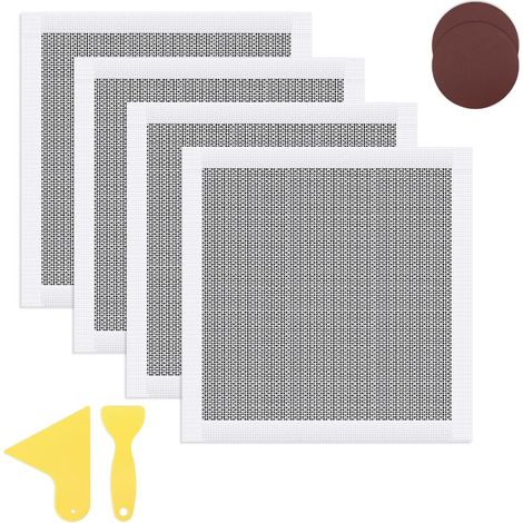 Lot de 4 Kits Réparation Plâtre - 30x30cm - Fibre Verre Alu - Grands Trous Murs Plafonds - Auto-adhésif Sans Outil (1/5)