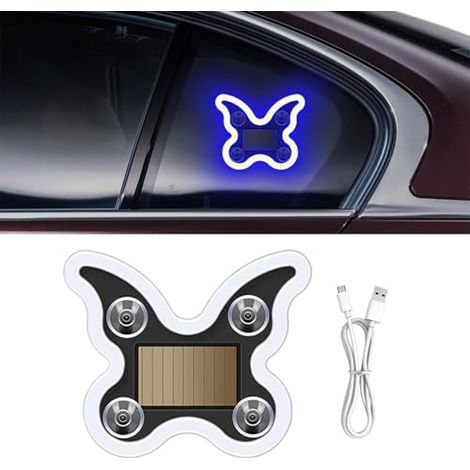 Lumières LED pour vitres de voiture, décoration papillon rechargeable, 6 modes d'éclairage néon LED - pour femmes et hommes, voiture, chambre, fête, camion, moto, portière (1/5)