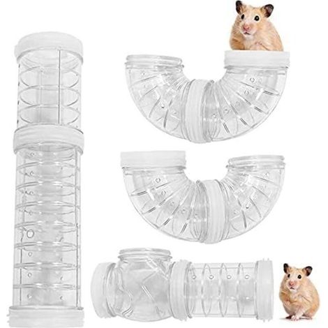 8 pcs Jouet de tunnel de tube de hamster de 5.5 cm de diamètre, jouet de tunnel de connexion de hamster-Transparent-Fei Yu (1/5)