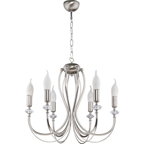 Lampadario a catena MELODY Jupiter nichel 6xE14 11W