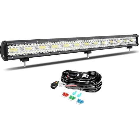 barra luminosa a LED da 93 cm, 780 W, impermeabile IP67, 6000 K, kit di cablaggio 12 V per fuoristrada, camion, barca (1/5)