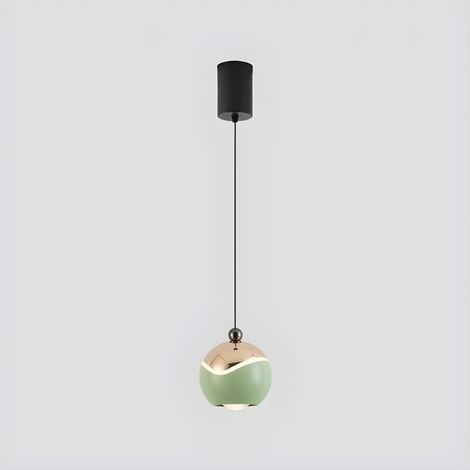 Lampe Pendante Moderne en Verre clair avec Ampoule LED Chaude et Longueur de Suspension Eéglable - Vert (1/5)