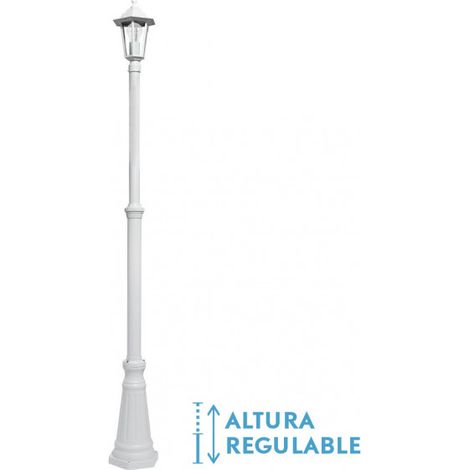 Farola exterior aluminio auriga 1xe27 blanco ip44 220x20x20 cm regulable en altura