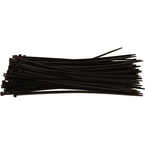 Colliers de serrage Rilsan noirs 380 mm x 4.5 mm – Lot de 100 – Pour câbles électriques et réseaux – Résistance à l'humidité (1/2)