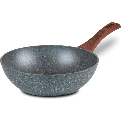 Mamù Wok ad induzione con un manico, antiaderente e antigraffio, Ø 30 cm, con alto spessore, extra resistente