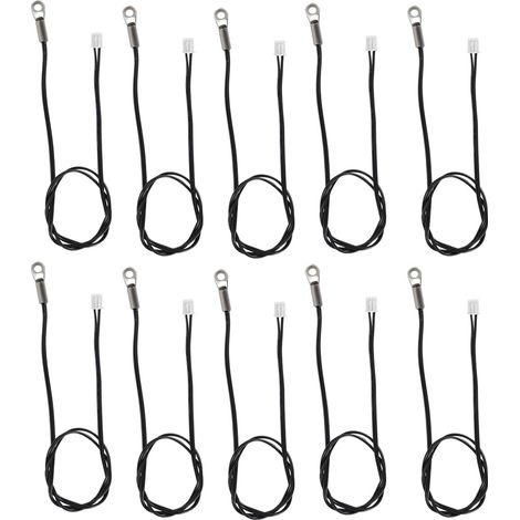Lot De 10 Sondes De Température À Thermistance 10K3435 Avec Joint Torique, Connecteur Pressé À Froid Pour Chauffe-eau Et Climatiseur D'aquarium (0,5 M) (1/5)