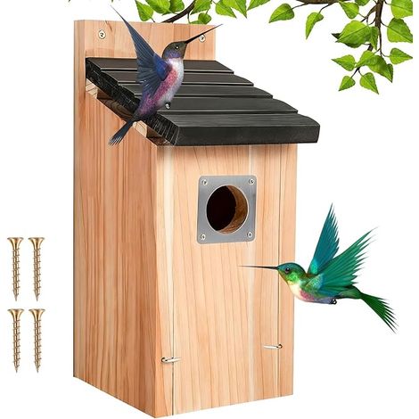 Nichoir Oiseaux Extérieur – Nichoir Mésange en Bois à Suspendre – Maison Oiseaux Extérieur pour Oiseaux Sauvages du Jardin (1/5)