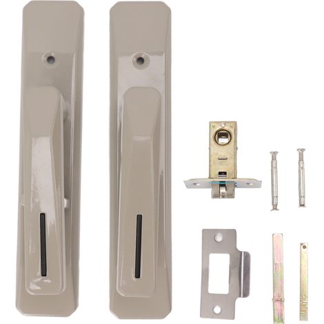 Poignées de porte rectangulaires verrouillables, poignées de porte réversibles pour intimité, poignées de porte de salle de bain rectangulaires, verrouillables pour chambres et bureaux, finition nicke (1/5)