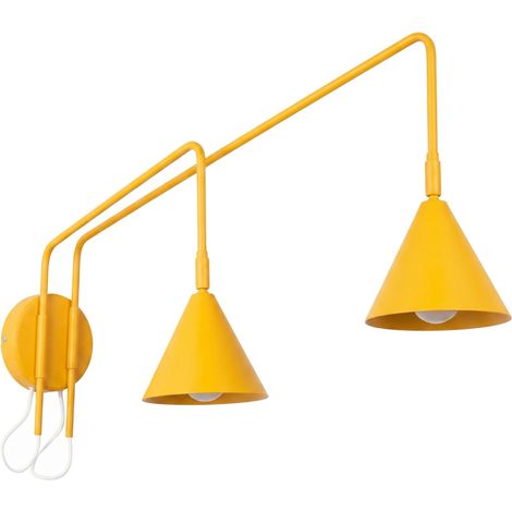 Apliques de pared Nox amarillo acero 2xE14 150cm Sollux (1/5)