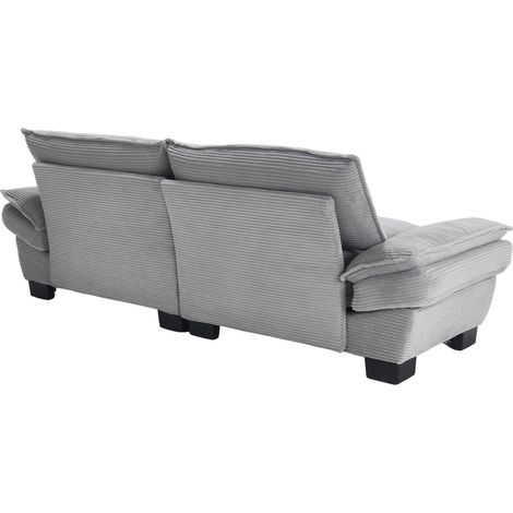 Modernes 2-Sitzer-Sofa aus Samt in Hellgrau 224 x 81 x 81 cm (1/5)