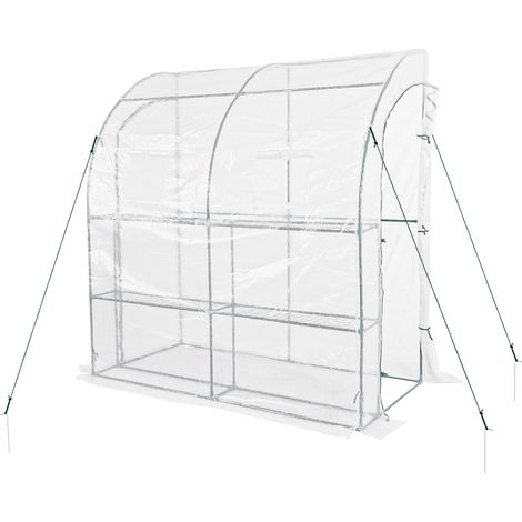 Aoodor Anlehn‑Gewächshaus 213×91×213 cm mit Regalen
Großes Begehbares Gewächshaus mit Wasserdichter PE‑Abdeckung für Garten und Hinterhof, Weiß (1/5)