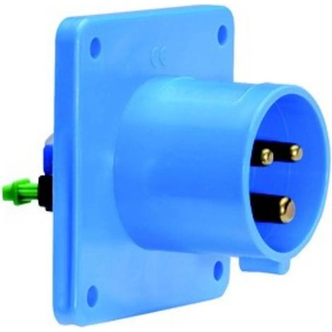 [NEUWERTIG] B-Ware Bals Cee Anbaustecker Flanschgerätestecker Stecker Blau Quick Connect 32 A 230 V