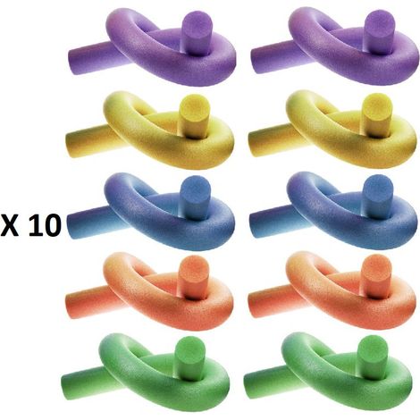 Lot de 10 frites de natation en mousse D 6,5 cm x 160 cm - Multicolores - Livraison gratuite (1/5)