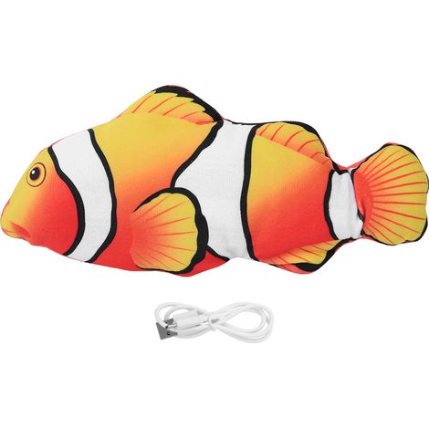 Jouet Chat Poisson Électrique Peluche Simulation Balançant Rechargeable USB 26.5cm (1/5)