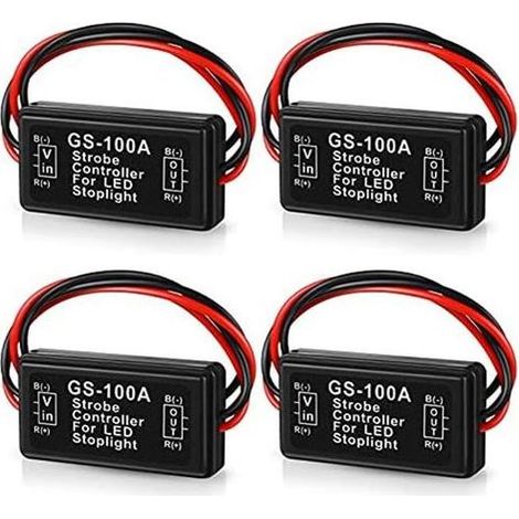 Modulo Lampeggiante luce di Stop GS-100A, 12-24V 2A 24W Controller Freno ad alta Protezione del Controller di Prompt luce Posteriore 4 Pezzi (1/5)