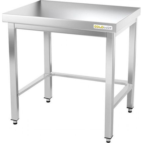 Table de travail en inox 800 x 500 mm avec renfort PREMIUM - GOLDINOX (1/4)